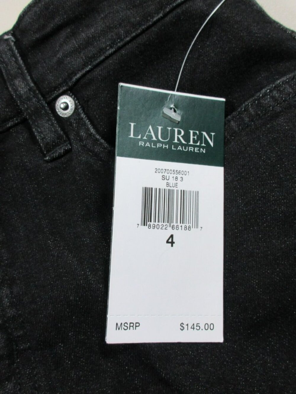 Lauren Ralph Lauren women dark gray stretch embroidered floral capri jeans 4 NWT - Picture 7 of 10